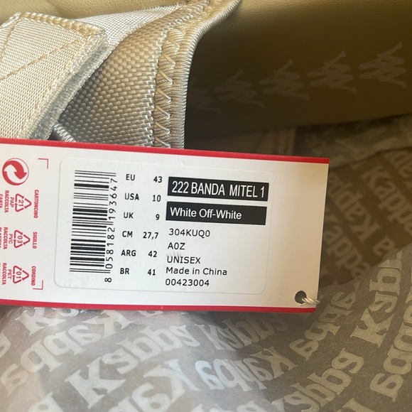 NIB KAPPA UNISEX 222 BANDA MITEL 1 CHUNKY SOLE SLIDES BEIGE OFFWHITE EU43 SIZE10 - Picture 13 of 13